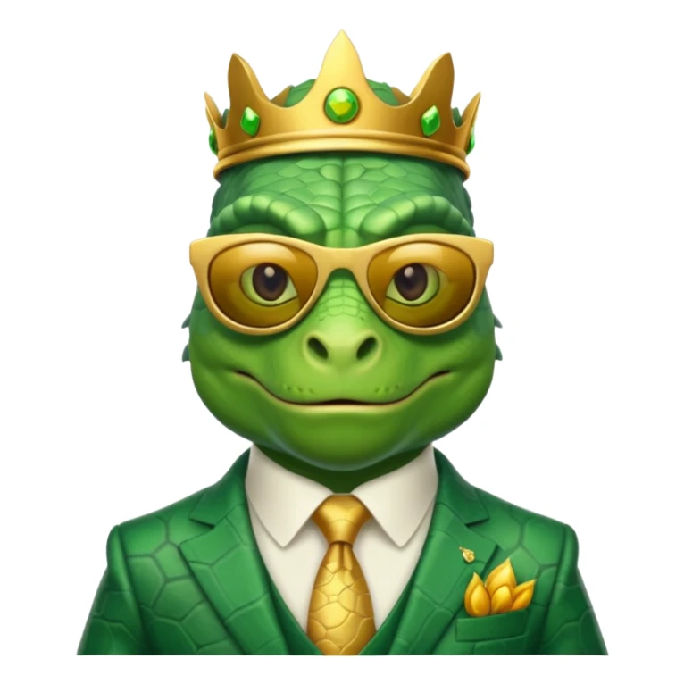 rich capitalist iguana king gold sunglasses sticker