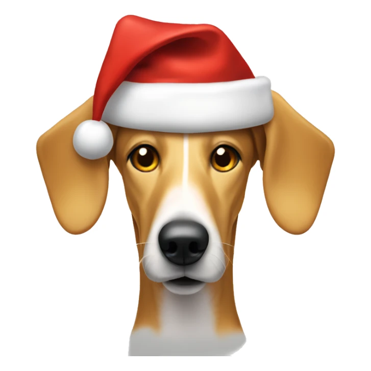 Golden Sighthound wearing Santa hat sticker