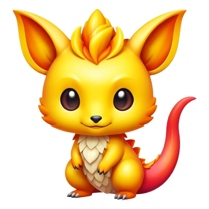 Exotic colorful chibi Fakémon-creature sticker