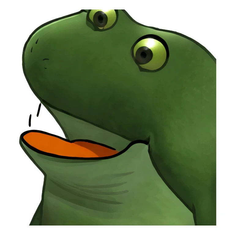 startled expression, mouth open in 'aahh' shock sticker