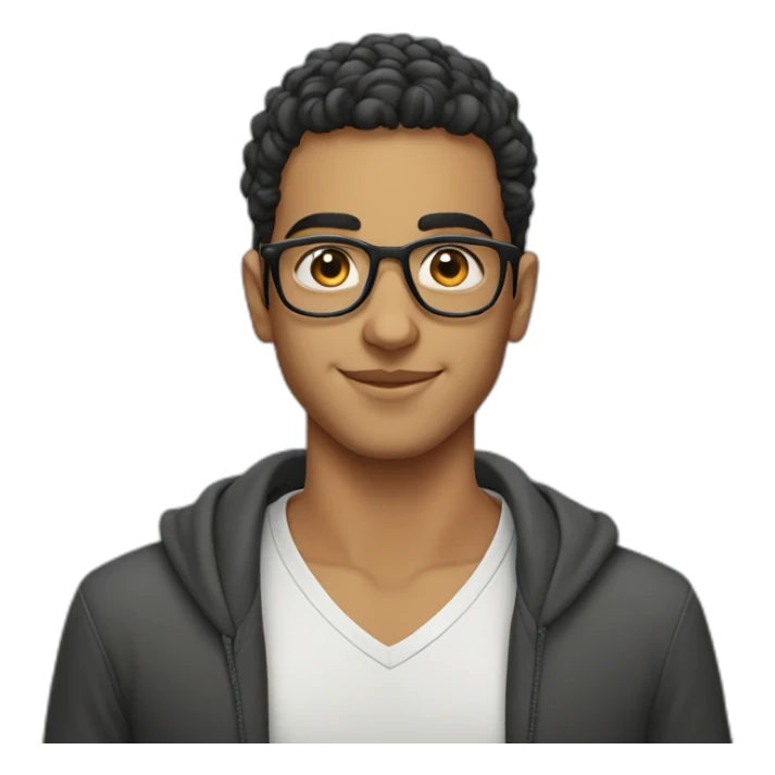 A beautiful Moroccan young man wearing glasses sticker