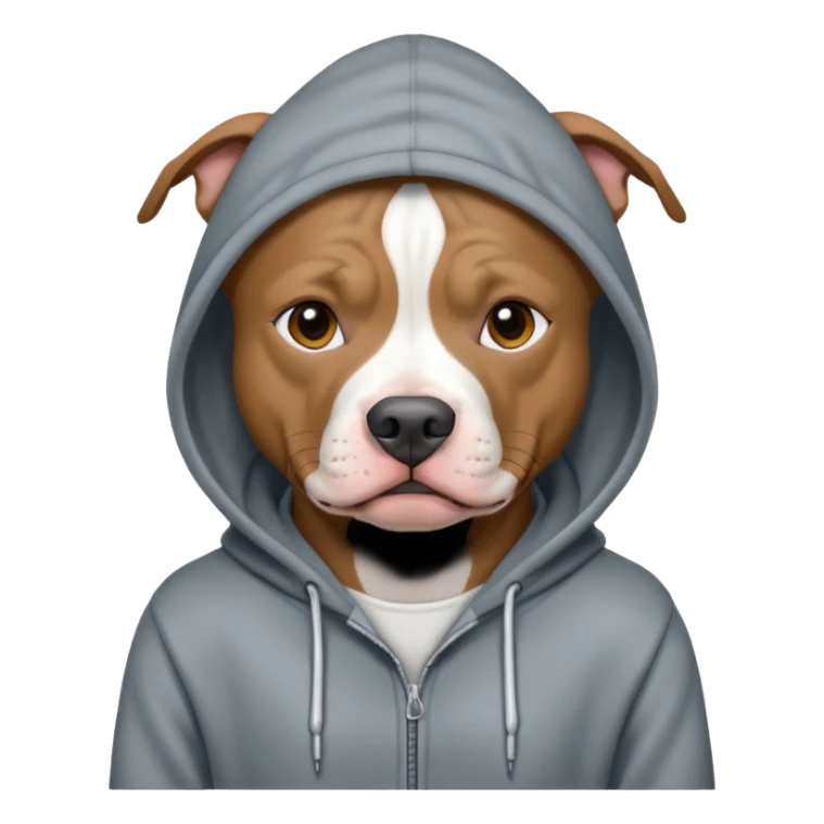 Pit bull wearing a hooding sticker