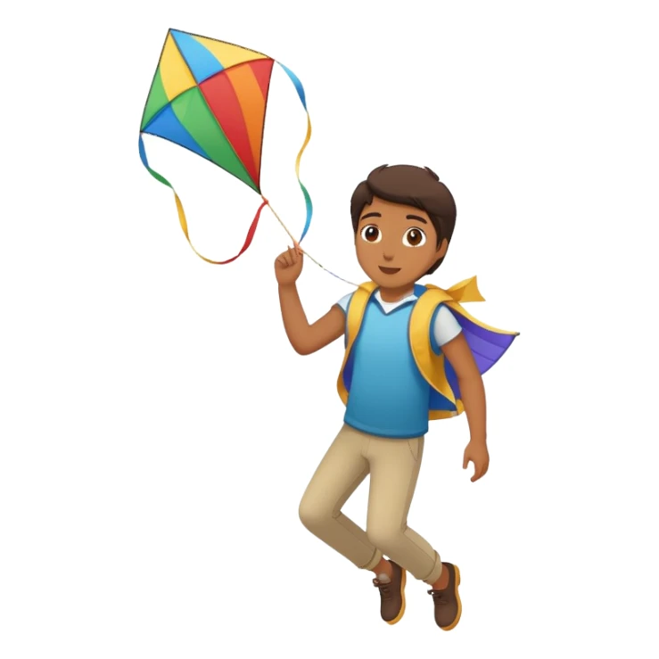 person flying a kite outdoors sticker