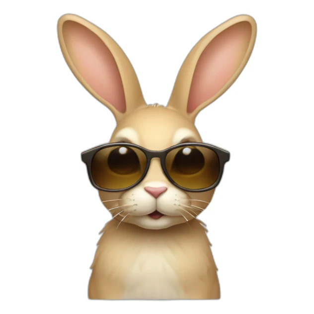 Lapin beige avec des lunettes de soleil sticker