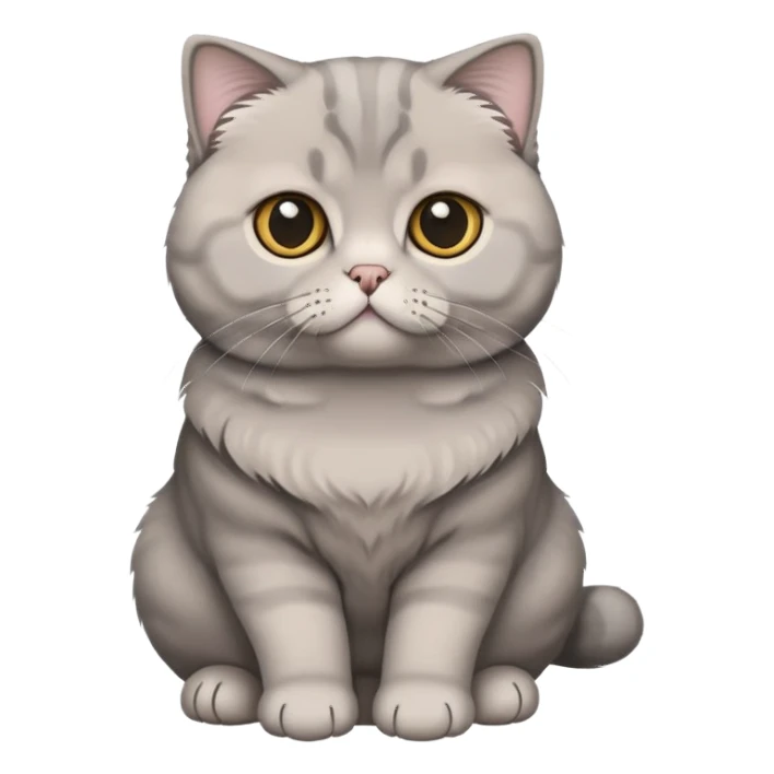 Grey Scottish fold cat with folded ears sticker