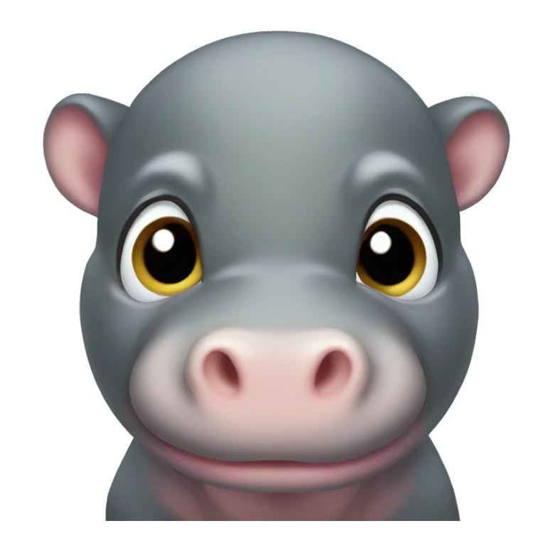 baby pygmy hippo face sticker