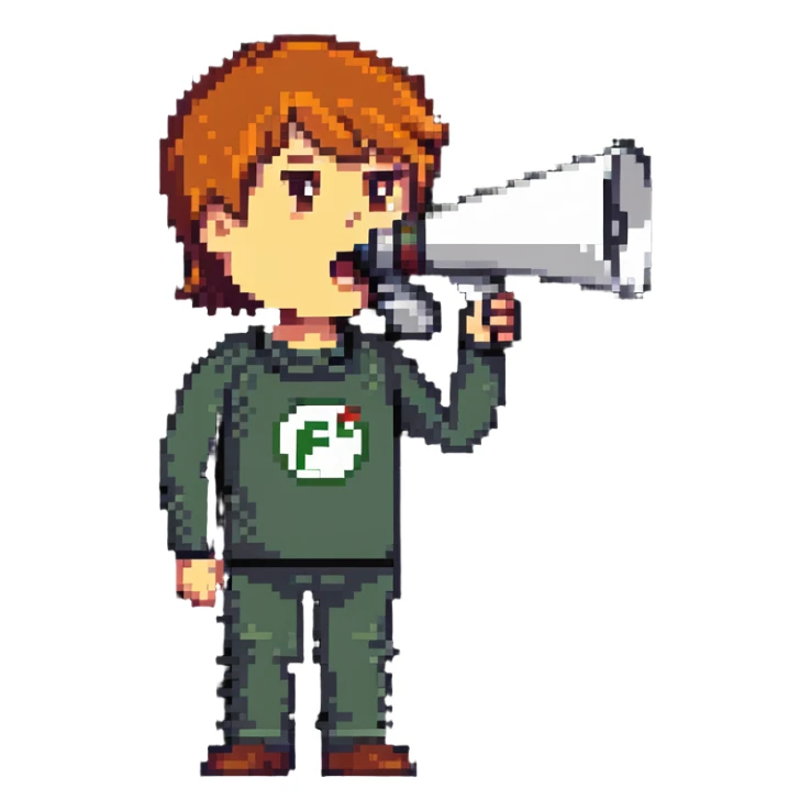 Whistle with megaphone, forum moderator logo sticker