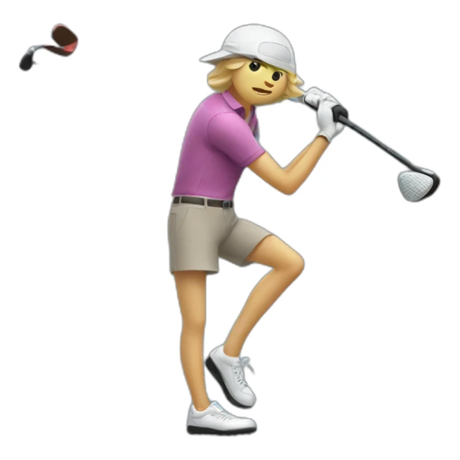 Hitting a car with a golf club sticker