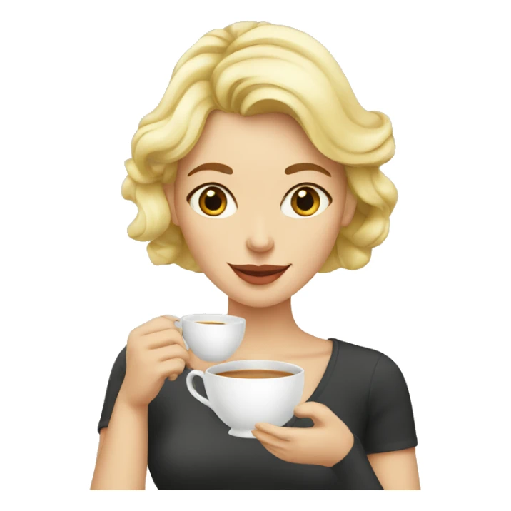blonde woman drinks tea sticker