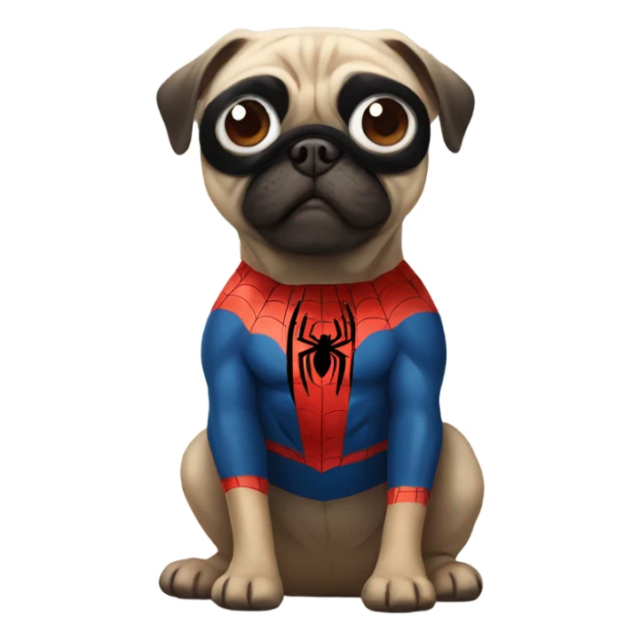 Pug with spider man costume sticker