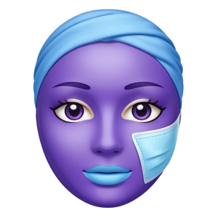 purple blue skincare mask pack sticker