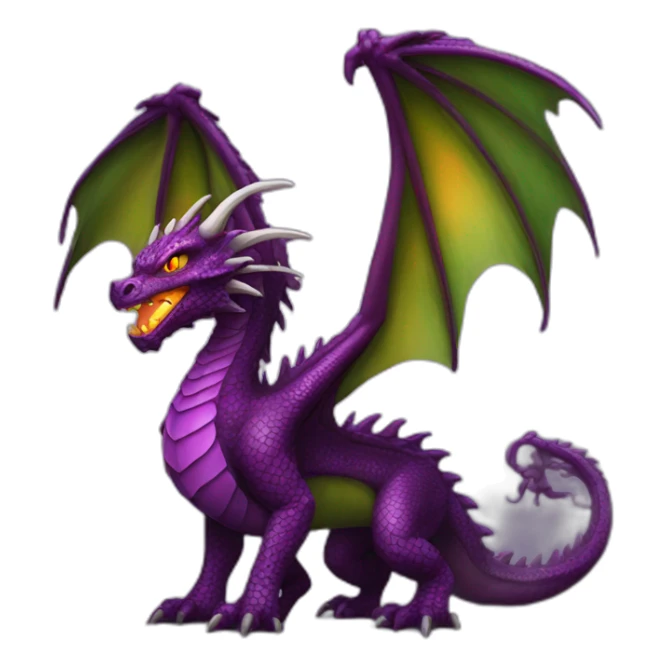 fire-deep-purple-dragon-with-green-eyed sticker