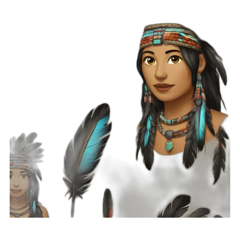 apache femme plumes colliers sticker