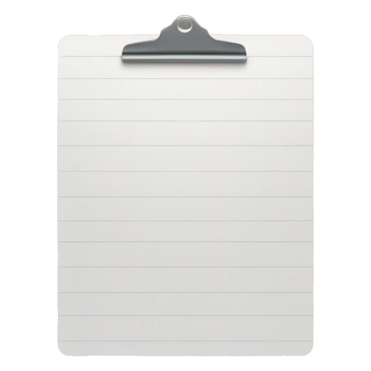 blank clipboard with 6 lines sticker