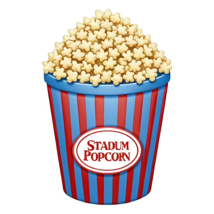 stadium popcorn in blue (#00A3E0) and red (#F9423A) sticker