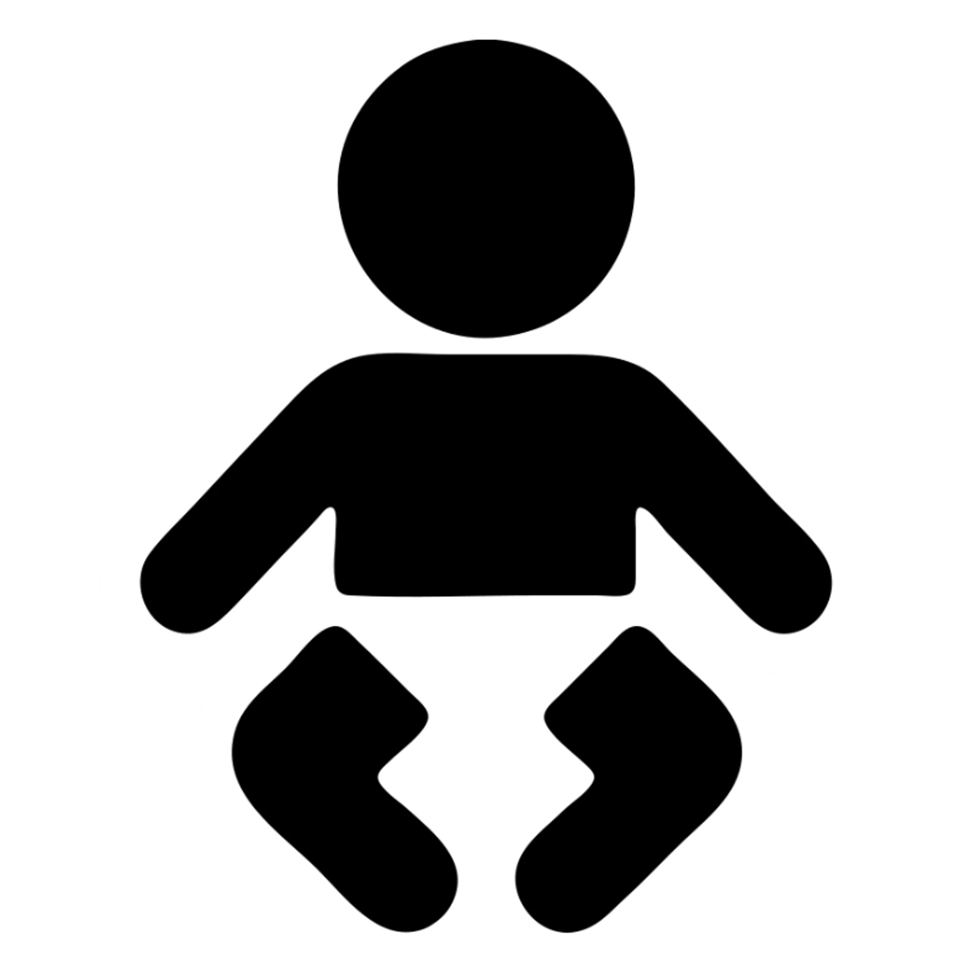 baby, solid filled icon style, bold silhouette, no outlines, easily recognizable at small sizes sticker