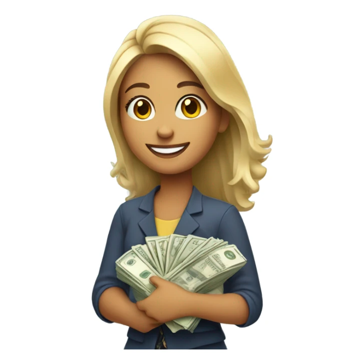 Girl with money  sticker