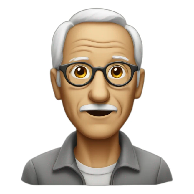 old blad man with glassesed eyes sticker