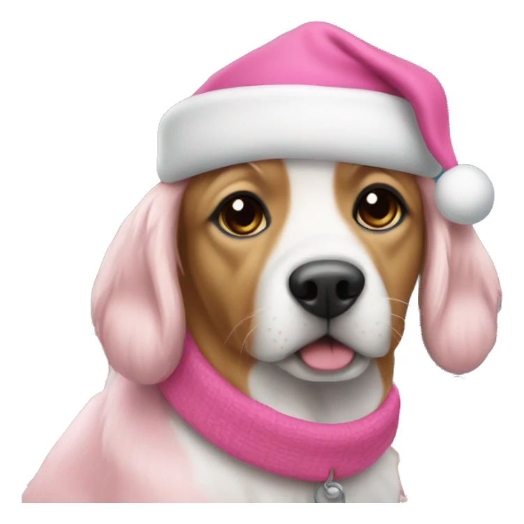 Doggy Christmas pink sticker