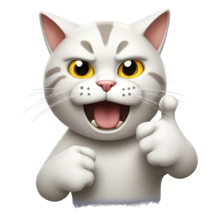 Cat showing his middle finger with an angry face sticker