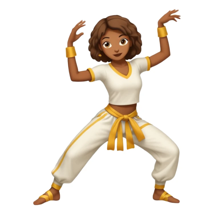 Mulher dançando capoeira com roupa de capoeira  sticker