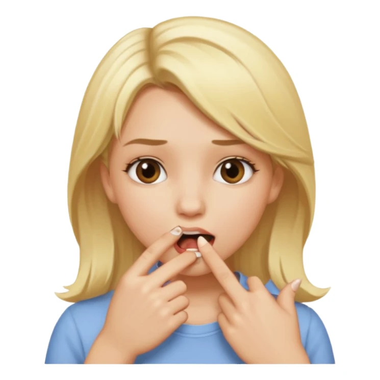 Una chica mordiéndose el dedo sticker