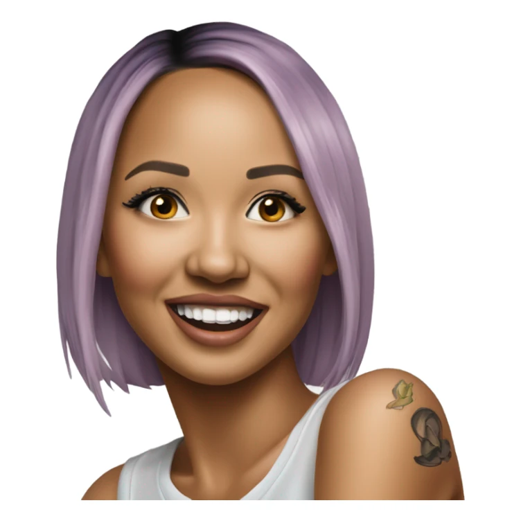 3d Hyper Realistic tattoo Karrueche Tran photo  sticker