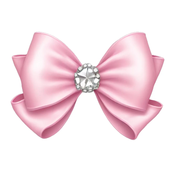 light pink bow with rhinestones  sticker