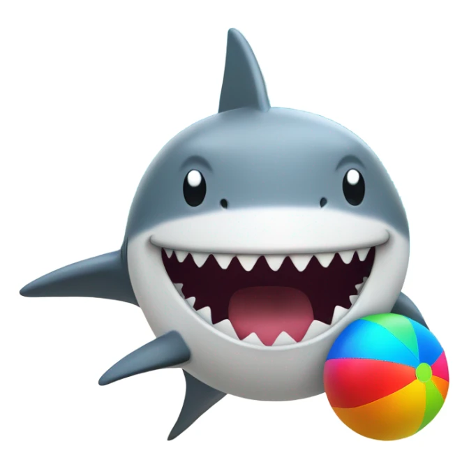 shark bouncing a beach ball on his nose  sticker