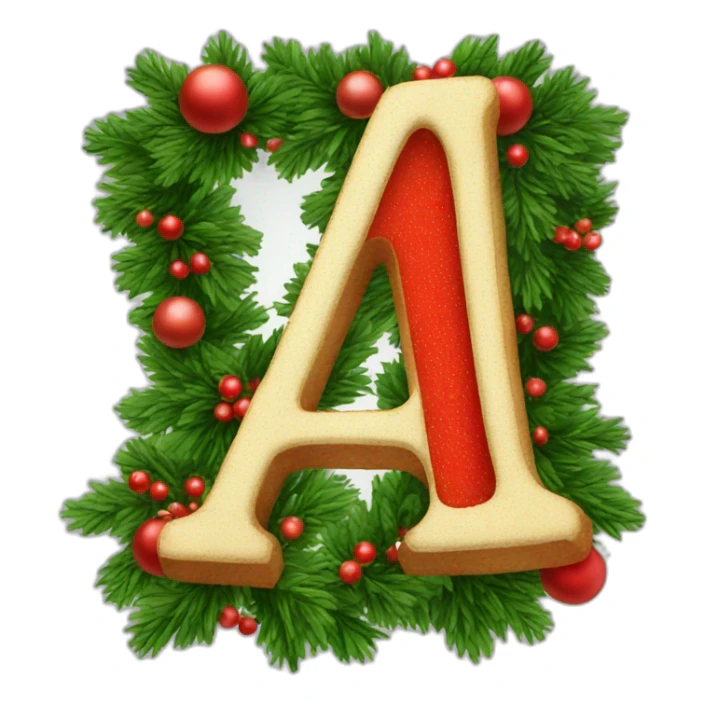 letter A in christmas style  sticker