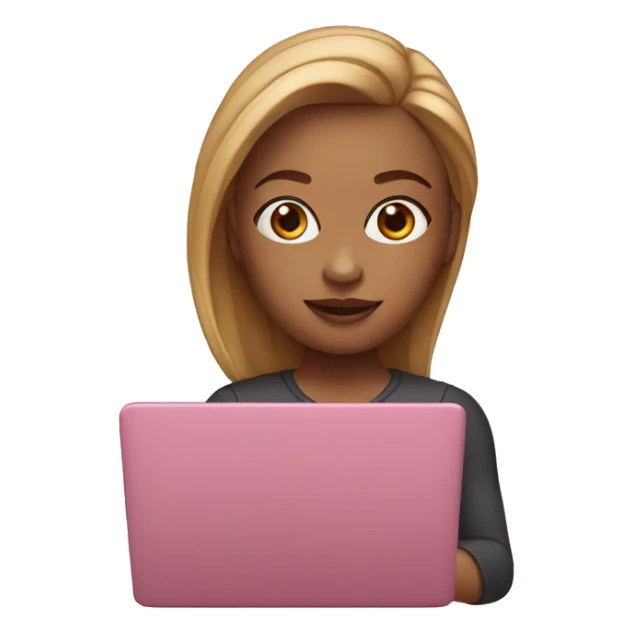 memoji female with laptop sticker