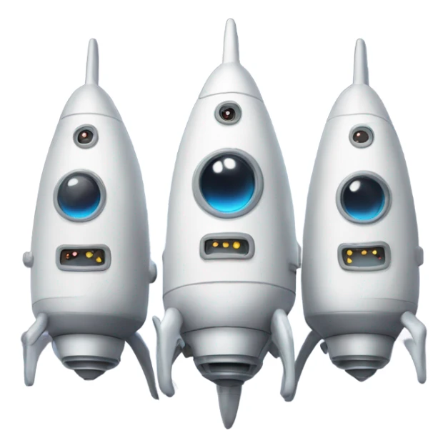 a spaceship with 3 reactor that is laughing sticker