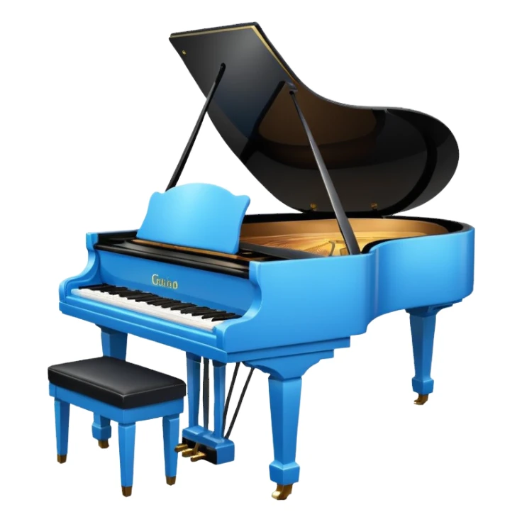 blue heart with a piano sticker