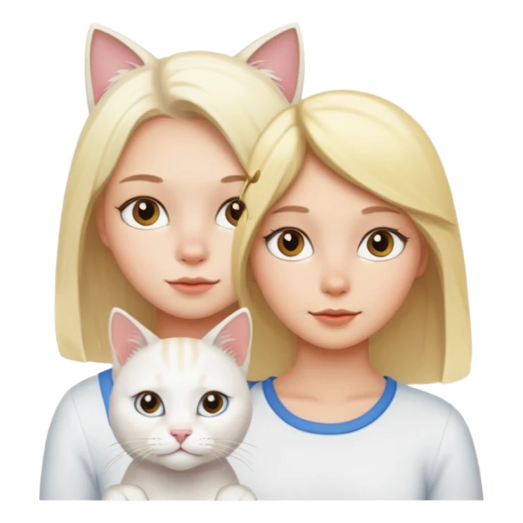 white cat blonde girl sticker