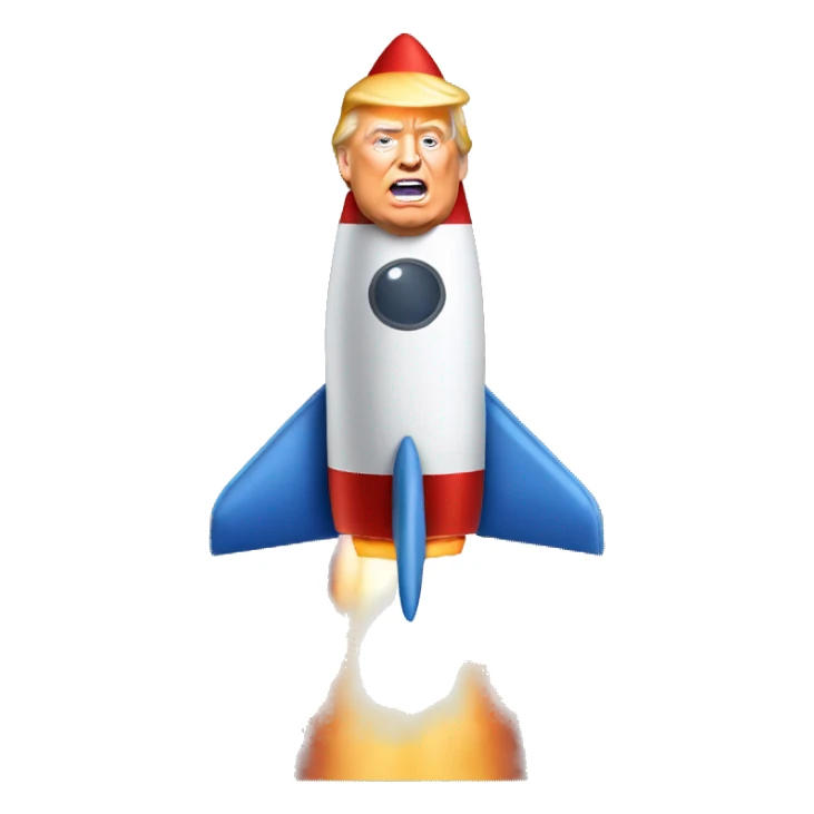 Donald trump riding a rocket sticker