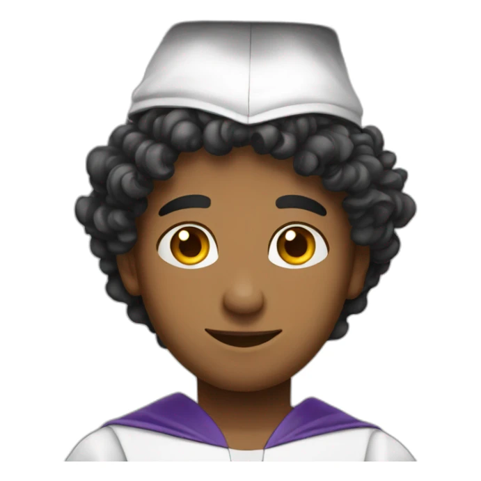 Arabic boy with curl and must graduation cap sticker