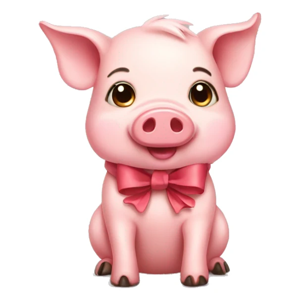 A cute little pig with bows  sticker