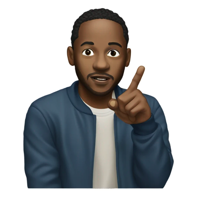 Kendrick Lamar holding up the middle finger sticker