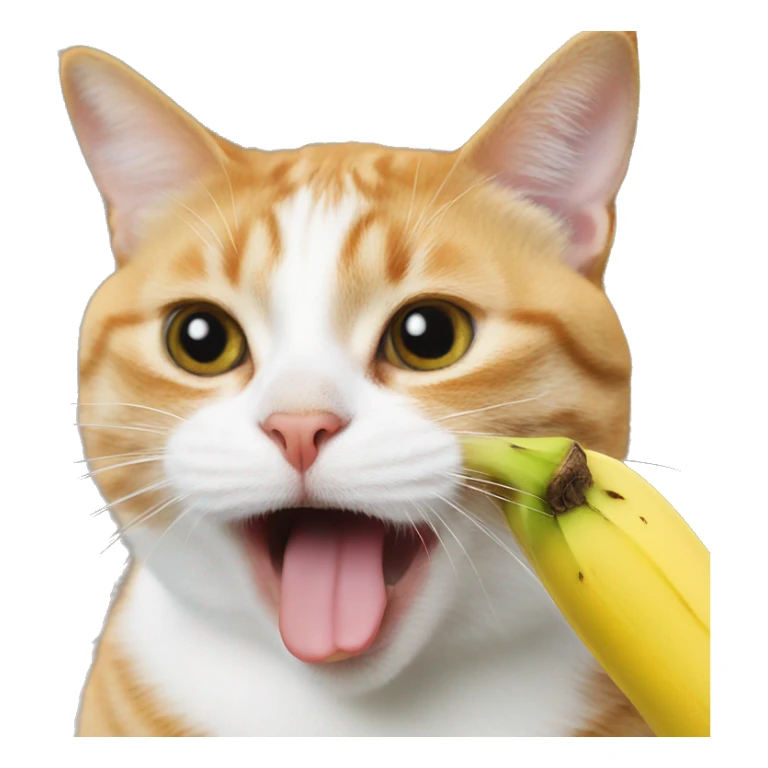 cat sucking banana sticker