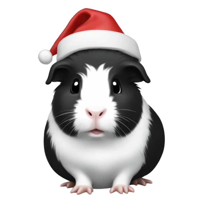 Black-white Guinea pig christmas sticker