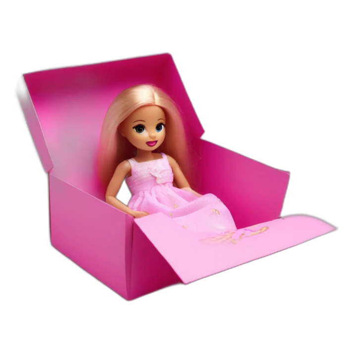 Newborn barbie in box photo session sticker