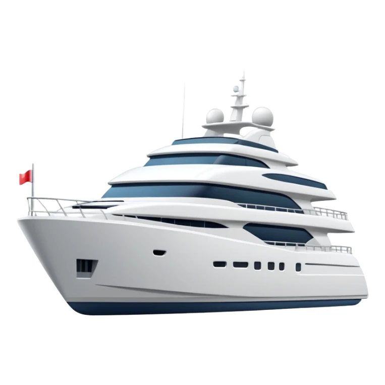 regular sized yacht facing to the left on white background sticker