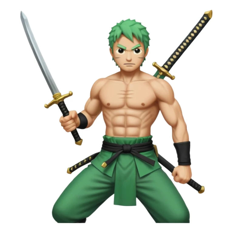 I need zoro 3 sword emoji sticker