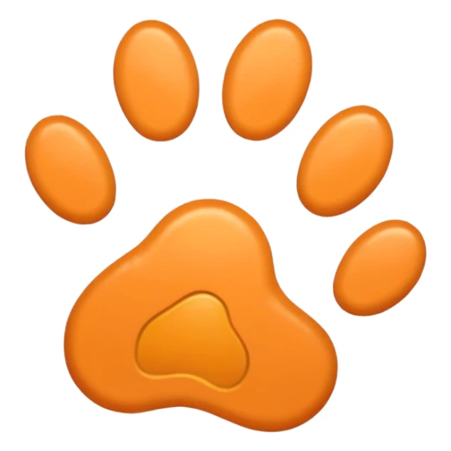 a pale pastel orange pawprint sticker