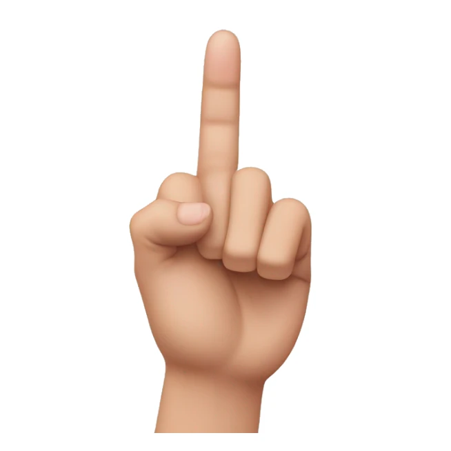 a closed hand pointing up the pinkie sticker