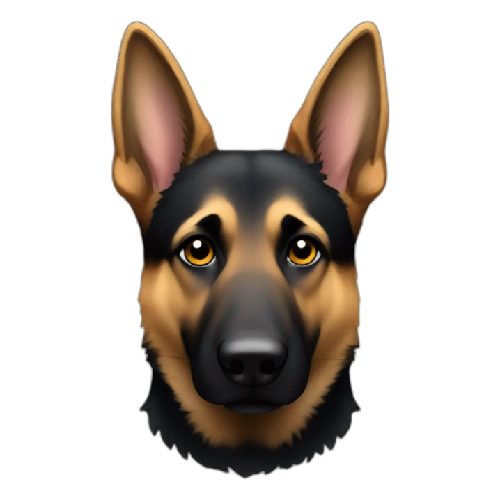 German shepherd with very small eyes black fur sticker