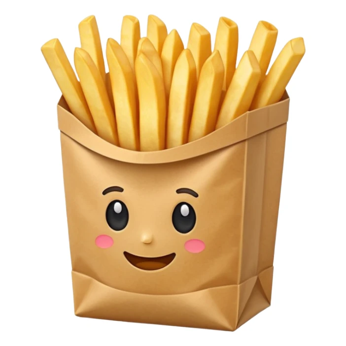 French fries in bag sticker