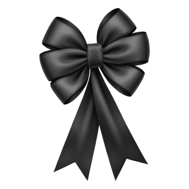  A ribbon with black heart sticker