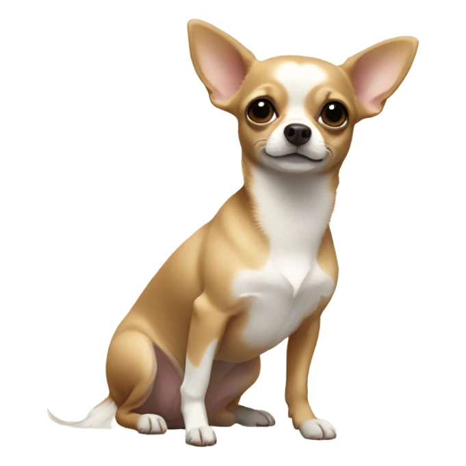 A Chihuahua ￼with a white marking only on its chest sticker