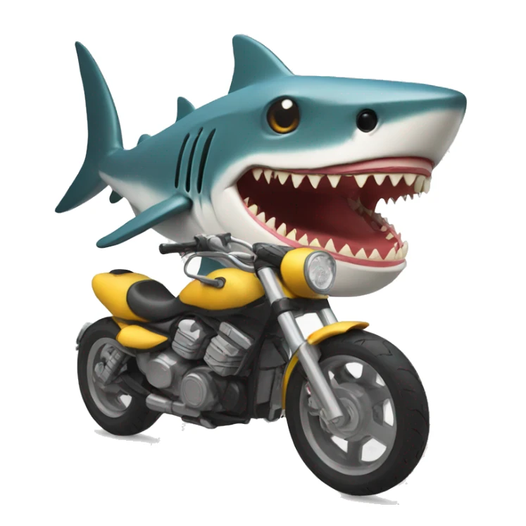Motorcycle shark eating a taco sticker